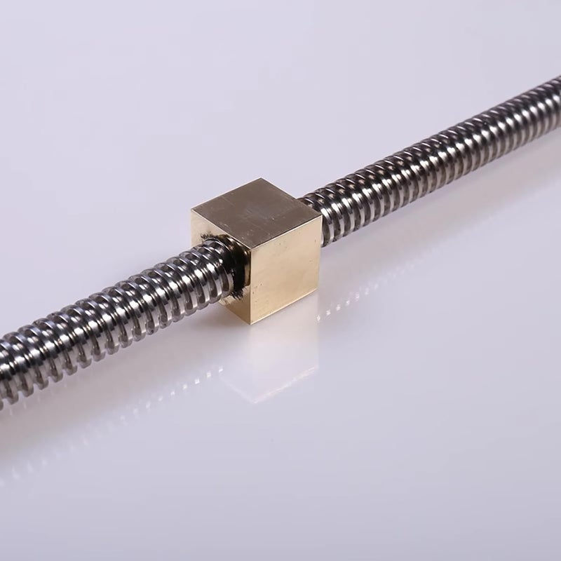 Kwweeoo T8 Lead Screw 1000mm / 39.37 inch Length + Brass Nut, T8 8mm Diameter T8 x 4 Tr8 x 4 Thread Screw Pitch 2mm Lead 4mm 2 Starts, 1 Pcs, Used in 3D Printer Z Axis CNC () - Image 4